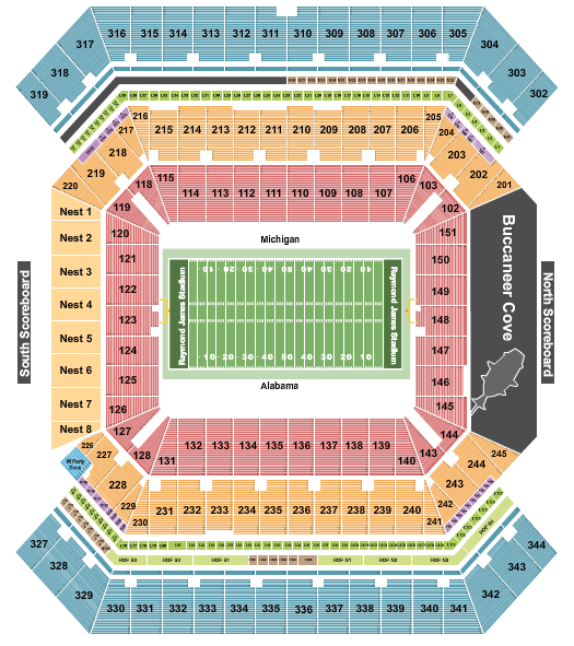 Raymond James Stadium Tampa Bay Bowl Seating Chart